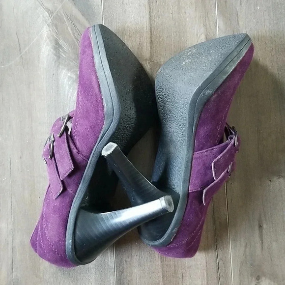 -8- Purple suede heels mary  Jane - Picture 5 of 5